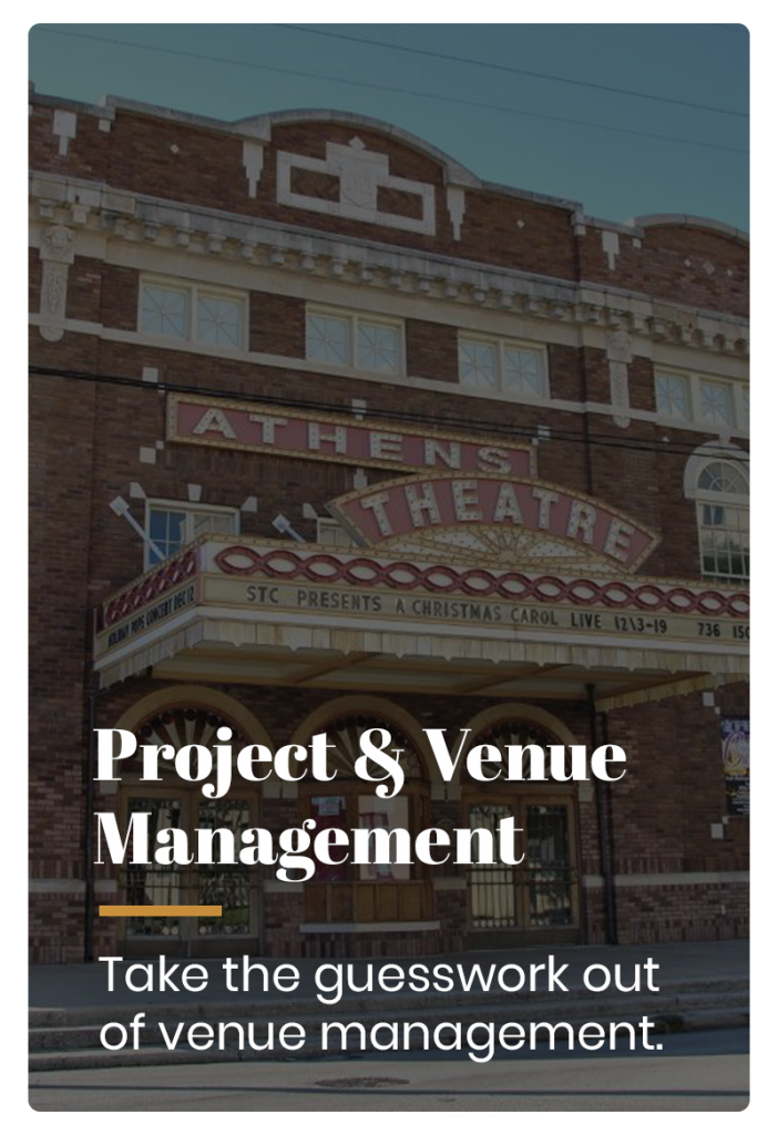 project & venue management - take the guesswork out of venue management